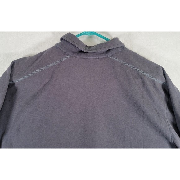 REI Men's Large Polo Shirt 1/4 Button Snap Black Long Sleeve Collared Casual UPF - Picture 7 of 11